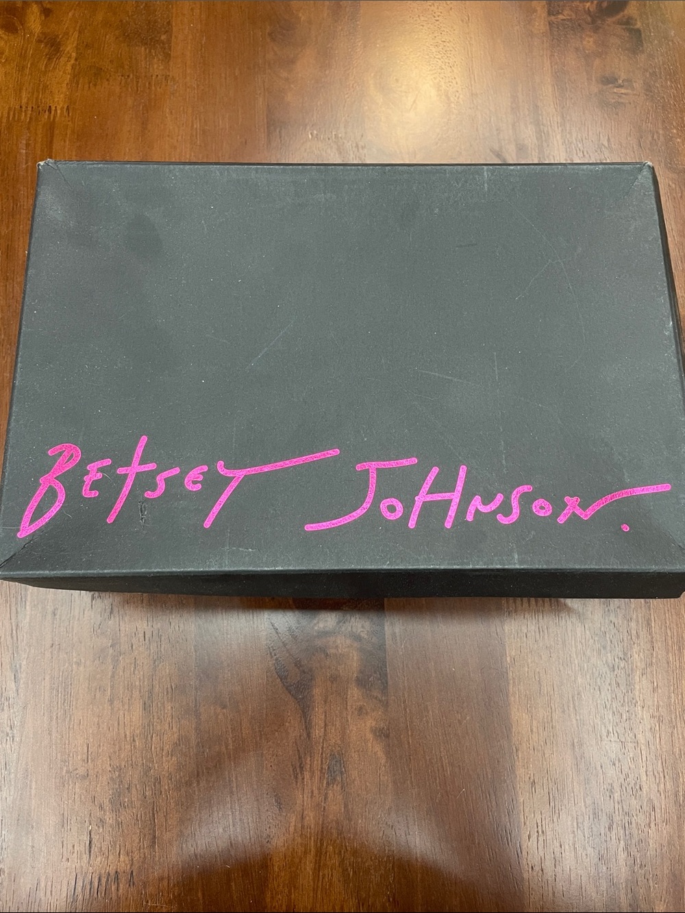 Betsey Johnson Black Shoe Box with Pink Logo